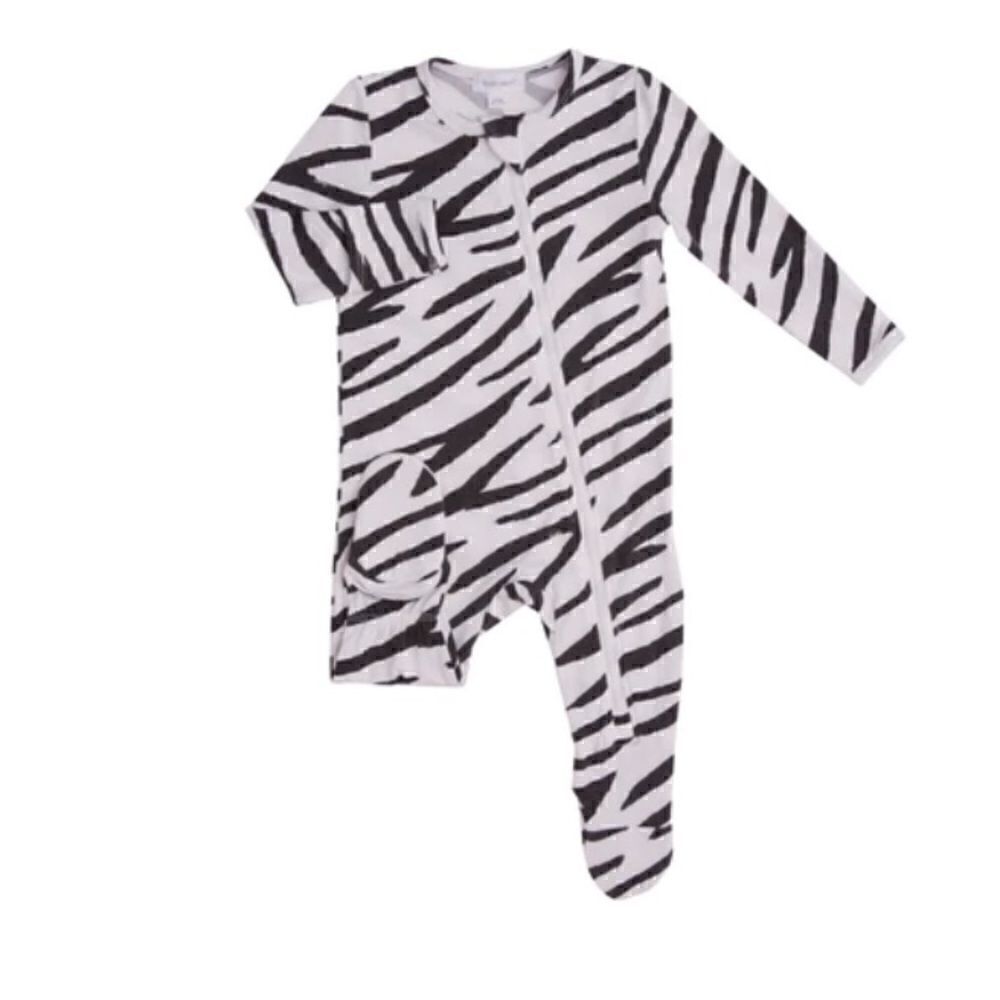 Angel Dear Zebra Print Zipper Footie
